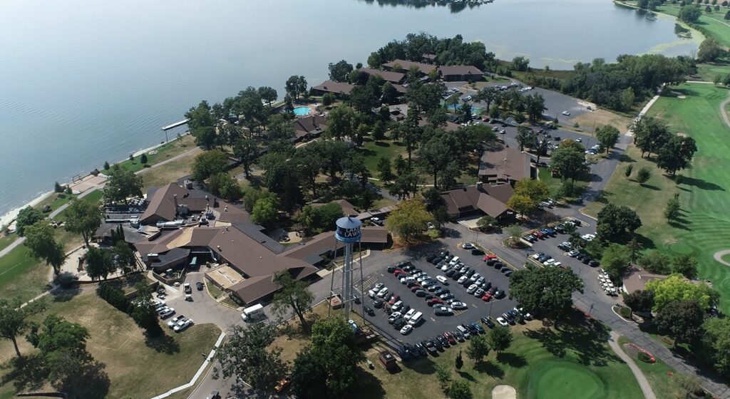 Lake Lawn Resort shingle roof replacement in Delavan, Wisconsin