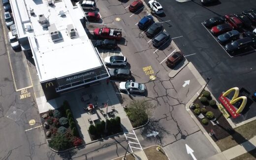 McDonald's restaurant commercial roof replacement in Delavan, WI.