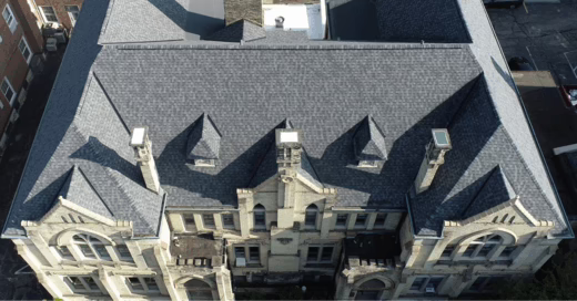 Detailed shingle roof on a Milwaukee landmark